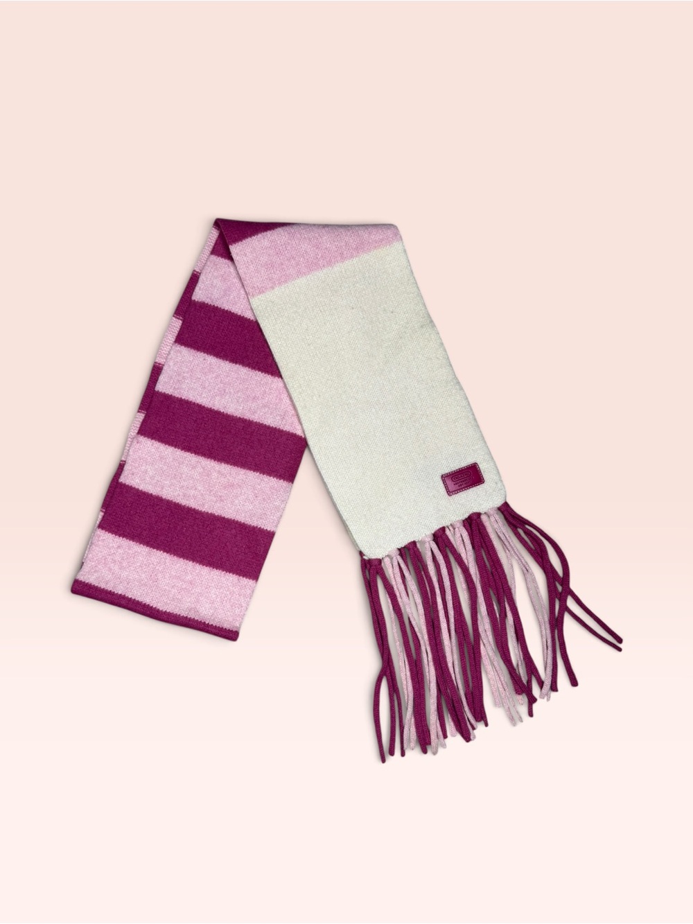 Coach Long Wool Pink Scarf